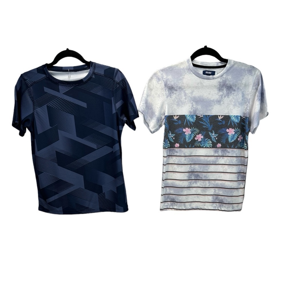 Univibe / Ideology Boys Short Sleeve T-Shirt Bundle of 2- Geometric Floral Print